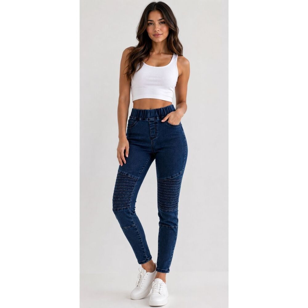 Hammer Los Angeles Womens Size Small Blue Solid Pull On Skinny Jeans